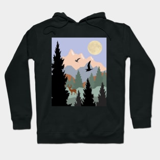 Buck and birds in the Mountains Hoodie